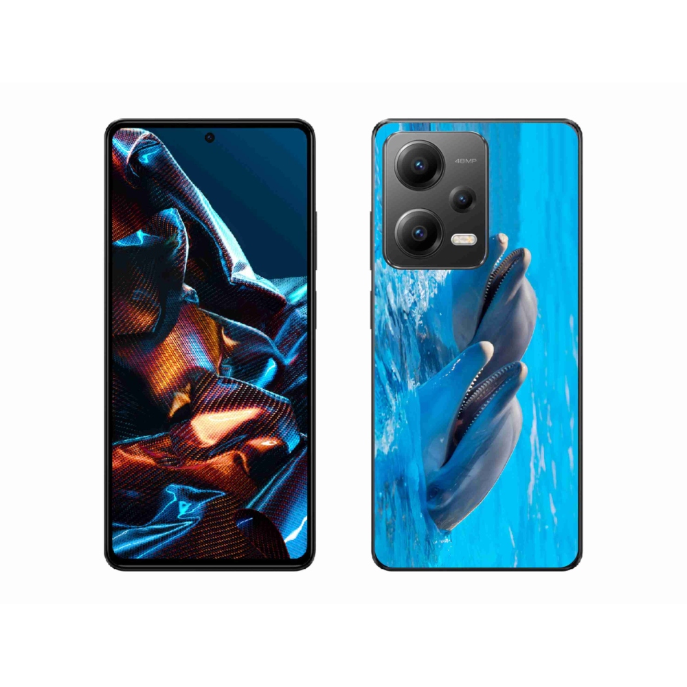 Gelový kryt mmCase na mobil Xiaomi Redmi Note 12 Pro 5G - delfíni