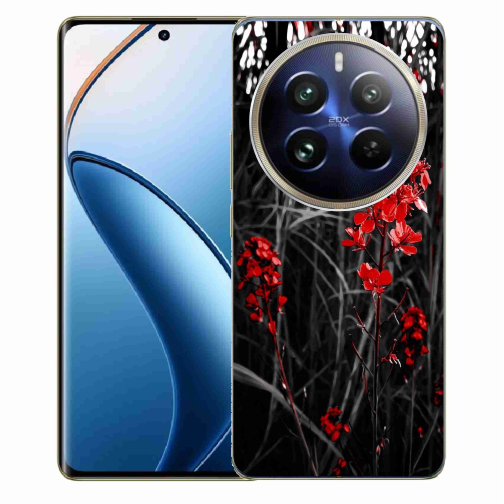Gelový kryt mmCase na Realme 12 Pro 5G/12 Pro+ 5G - červená rostlina