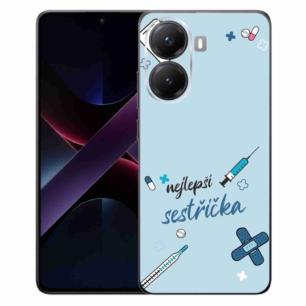 Gelový kryt mmCase na Xiaomi Poco X7 Pro 5G - nejlepší sestřička modré pozadí