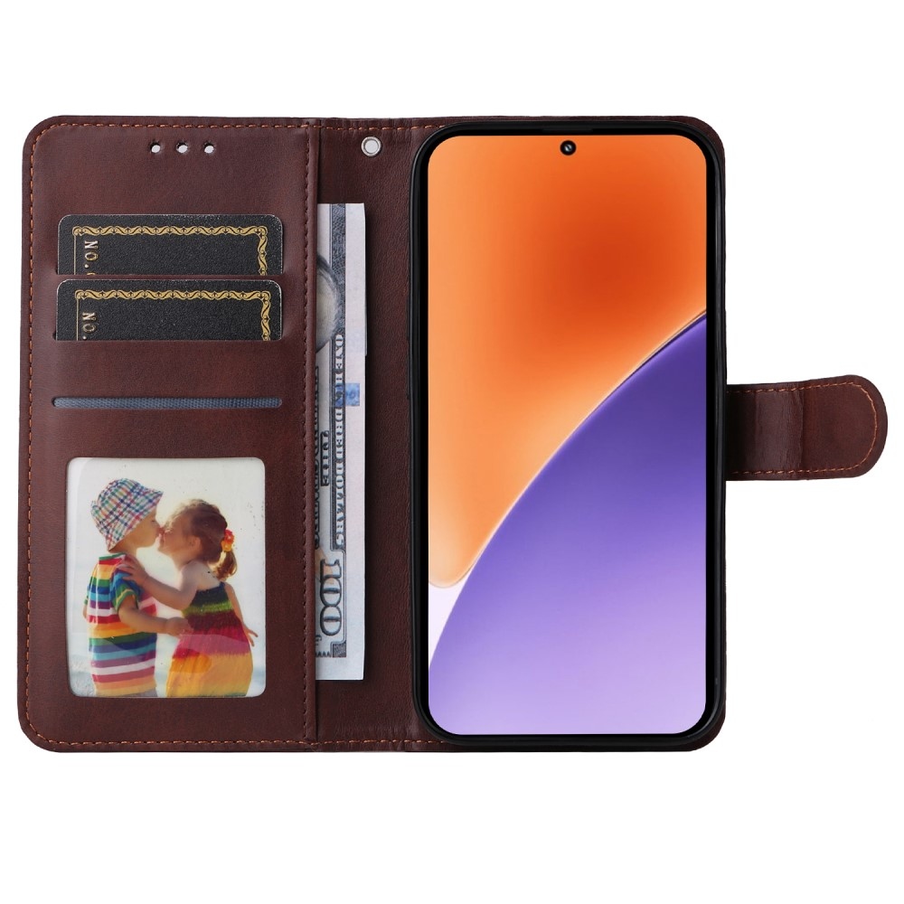 Clots knížkové pouzdro na Xiaomi 15 - hnědé
