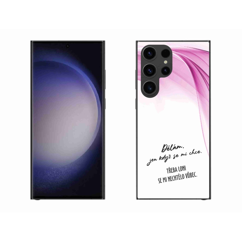 Gelový kryt mmCase na Samsung Galaxy S23 Ultra 5G - vtipný text 12 bílé pozadí