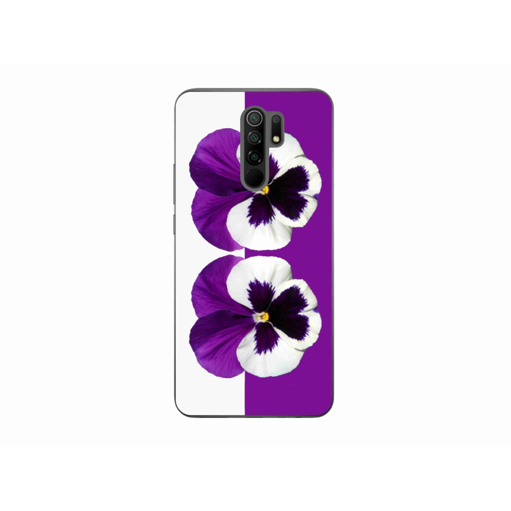 Gelový kryt mmCase na Xiaomi Redmi 9 - fialovobílý květ
