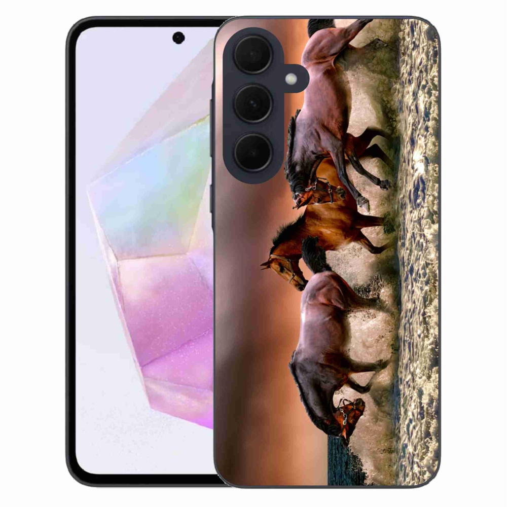 Gelový obal mmCase na Samsung Galaxy A35 5G - koně 1