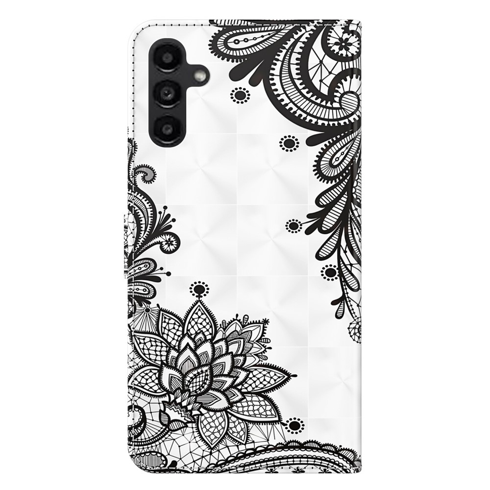 Print knížkové pouzdro na Samsung Galaxy A55 5G - krajkový květ