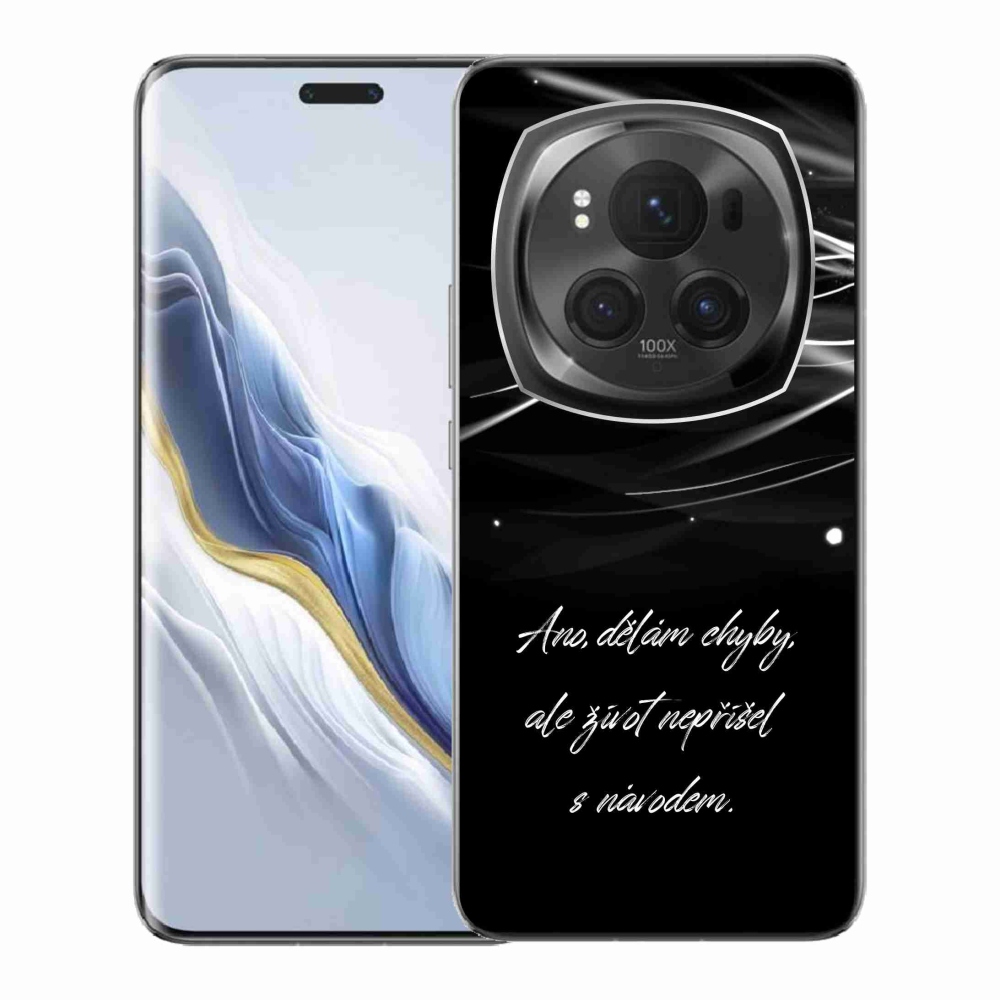 Gelový kryt mmCase na Honor Magic 6 Pro 5G - citát černé pozadí