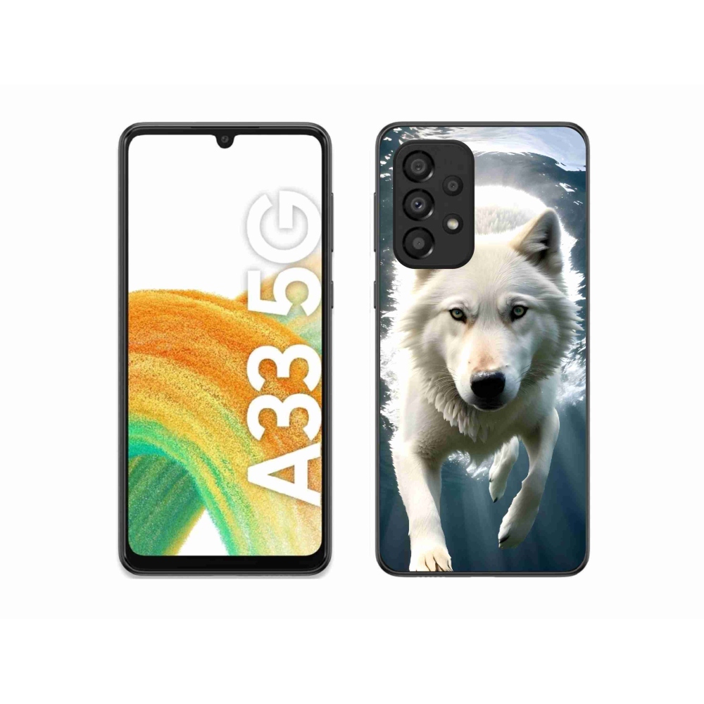 Gelový kryt mmCase na Samsung Galaxy A33 5G - bílý vlk