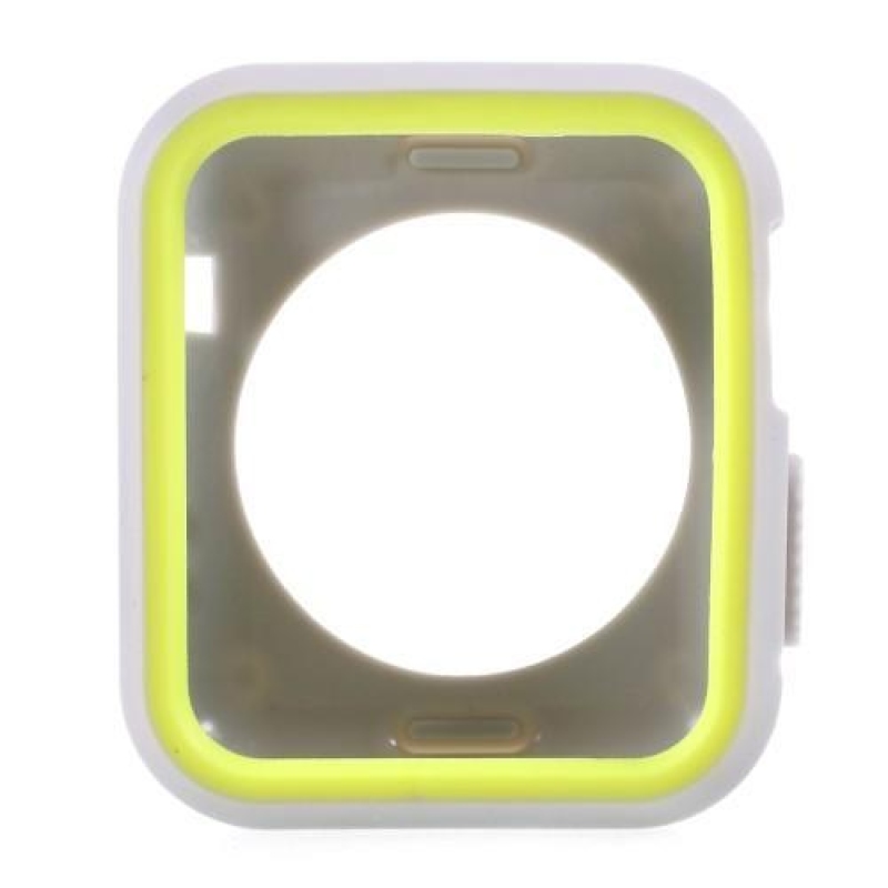 Rámovaný gelový obal na Apple Watch 42mm - bílý/zelený