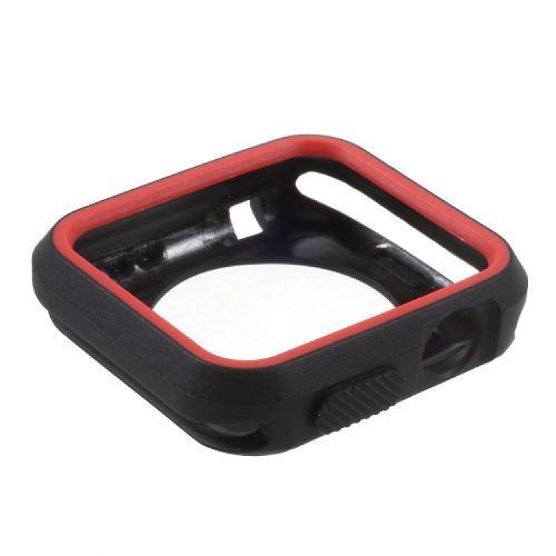 Rámovaný gelový obal na Apple Watch 42mm - černý/červený