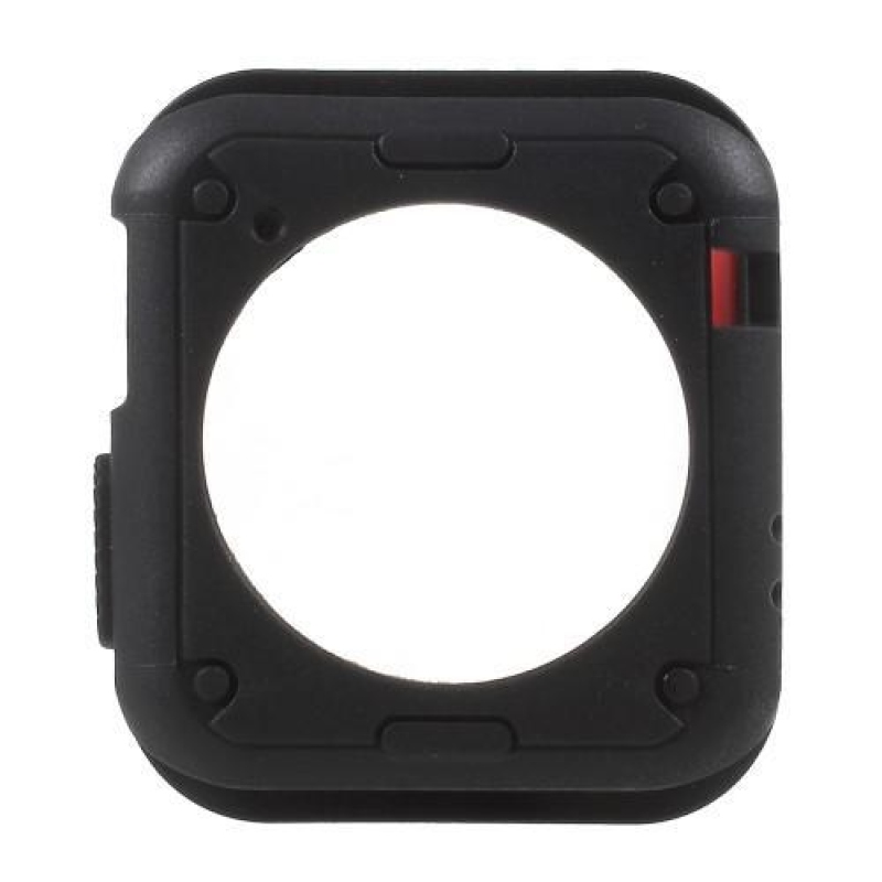 Rámovaný gelový obal na Apple Watch 42mm - černý/červený