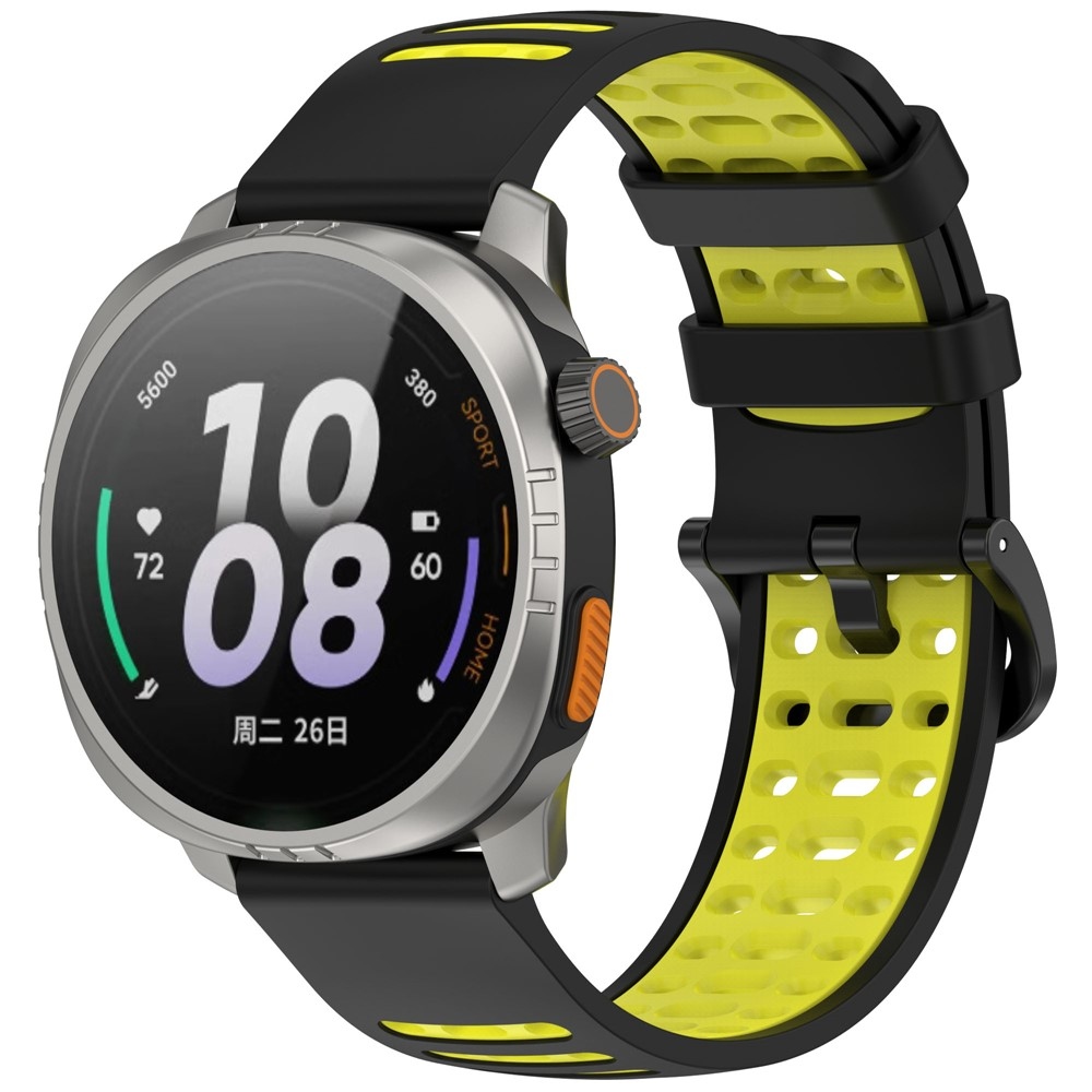 Rang silikonový řemínek 22mm na Xiaomi Watch S4 47mm - černý/žlutý