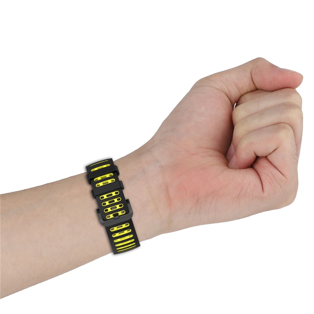 Rang silikonový řemínek 22mm na Xiaomi Watch S4 47mm - černý/žlutý