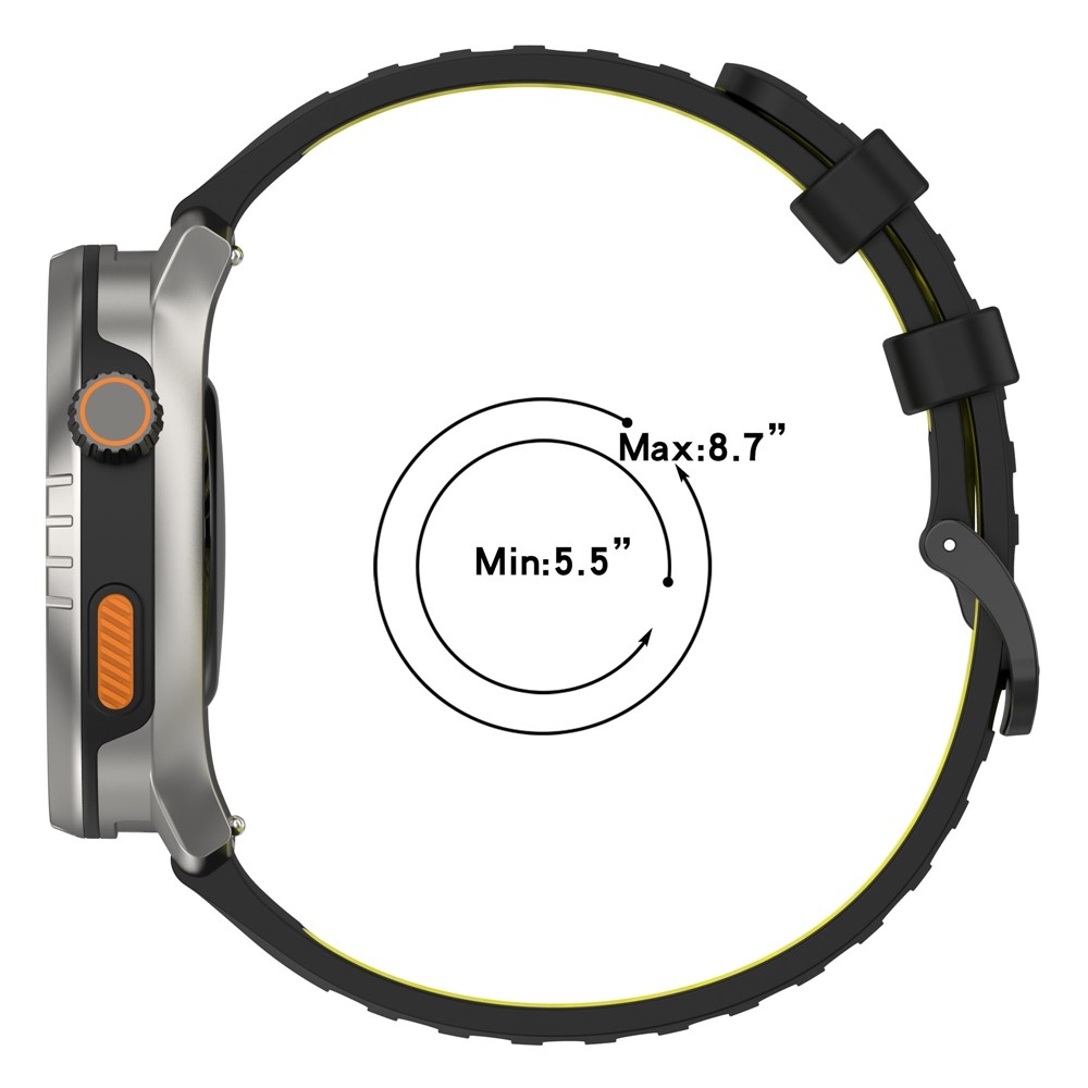Rang silikonový řemínek 22mm na Xiaomi Watch S4 47mm - černý/žlutý