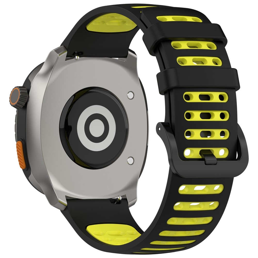 Rang silikonový řemínek 22mm na Xiaomi Watch S4 47mm - černý/žlutý