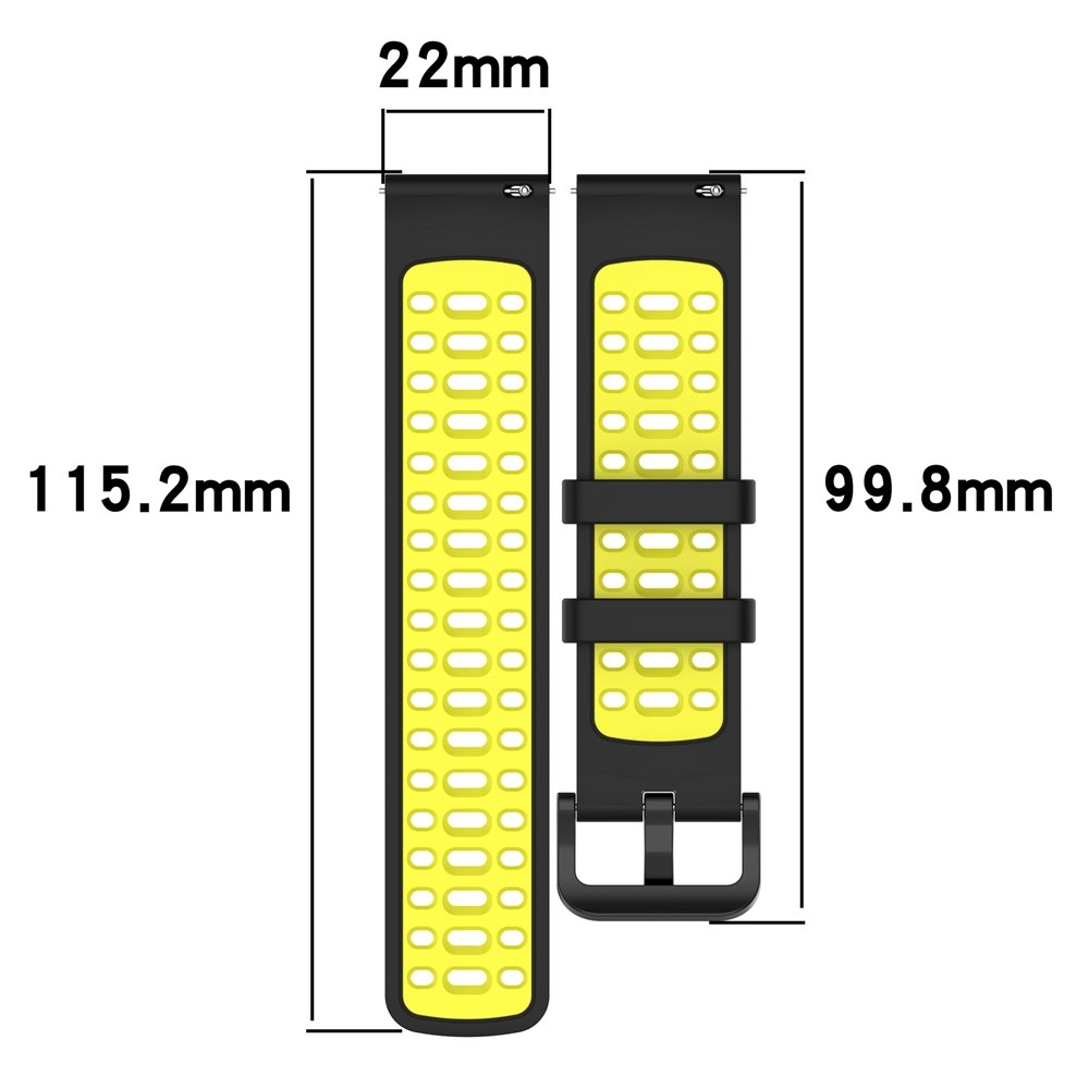 Rang silikonový řemínek 22mm na Xiaomi Watch S4 47mm - černý/žlutý