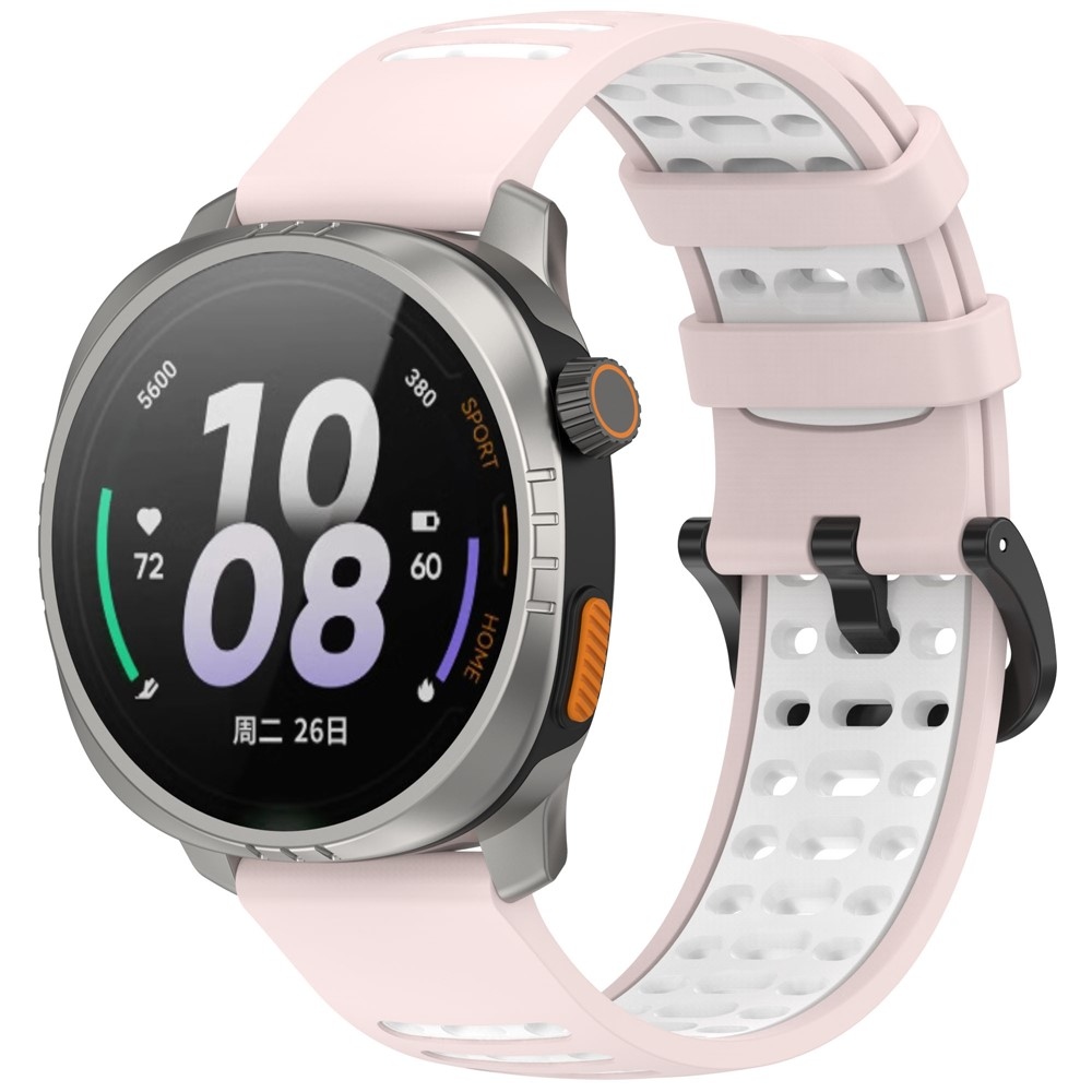 Rang silikonový řemínek 22mm na Xiaomi Watch S4 47mm - růžový/bílý