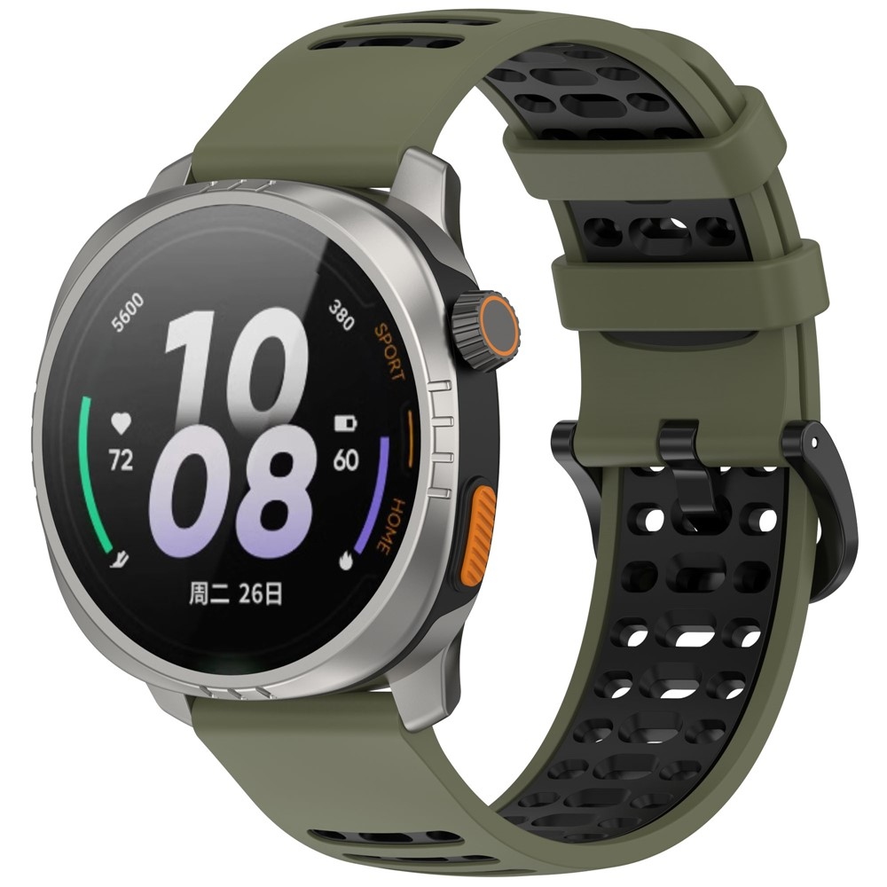 Rang silikonový řemínek 22mm na Xiaomi Watch S4 47mm - zelený/černý