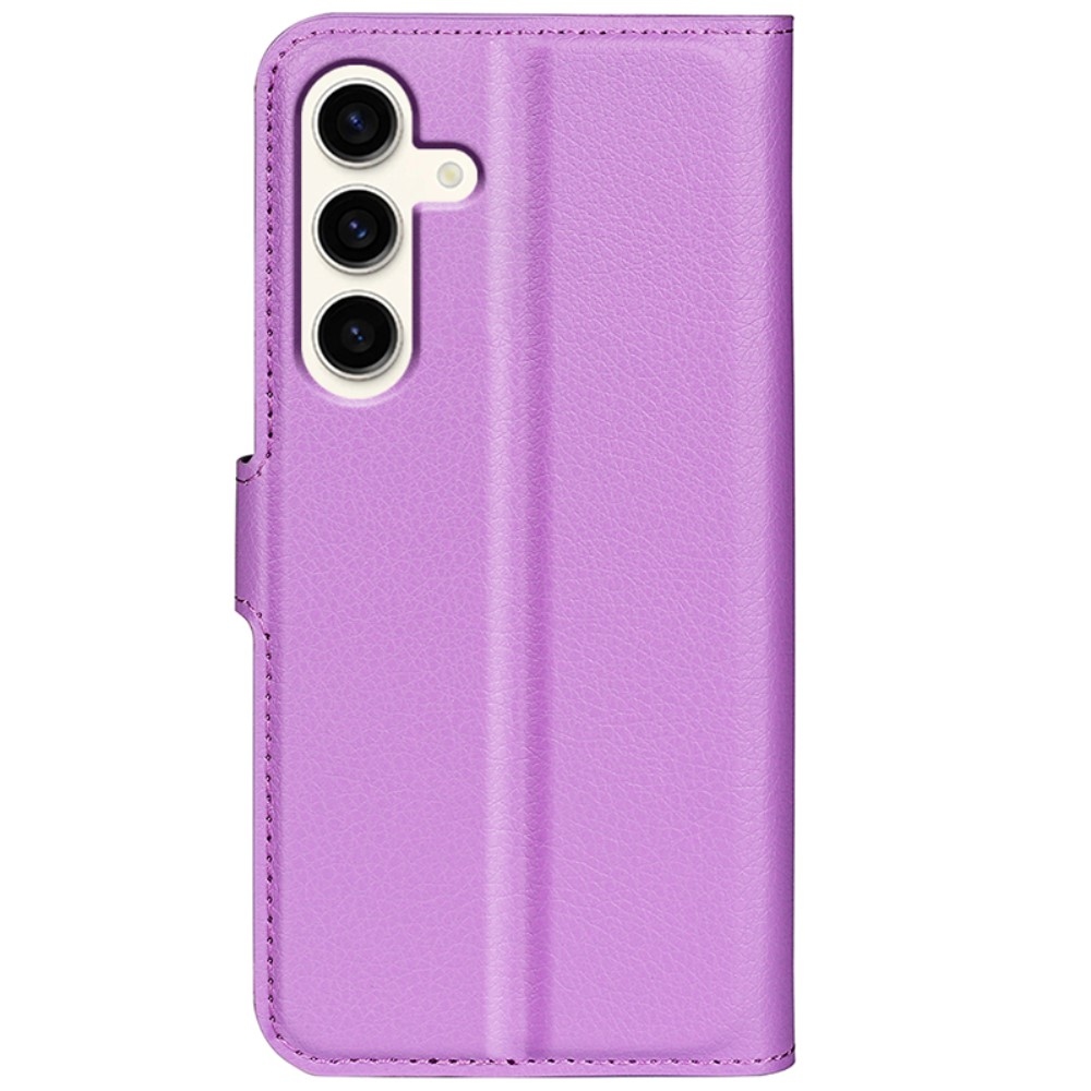 Litchi knížkové pouzdro na Samsung Galaxy S24+ - fialové
