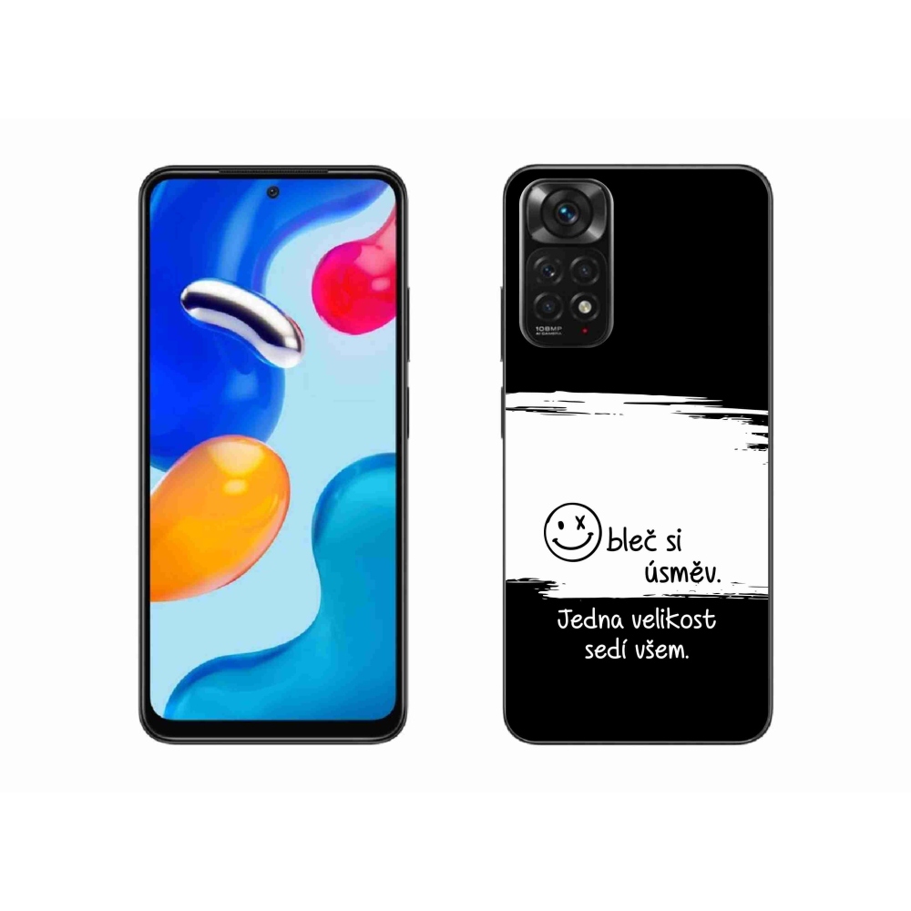 Gelový kryt mmCase na Xiaomi Redmi Note 11S 4G - vtipný text 8 bíločerné pozadí