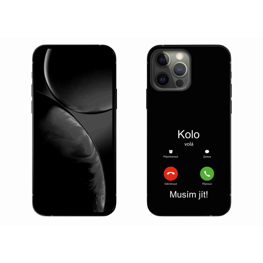 Gelový kryt mmCase na iPhone 13 Pro Max 6.7 - kolo volá černé pozadí