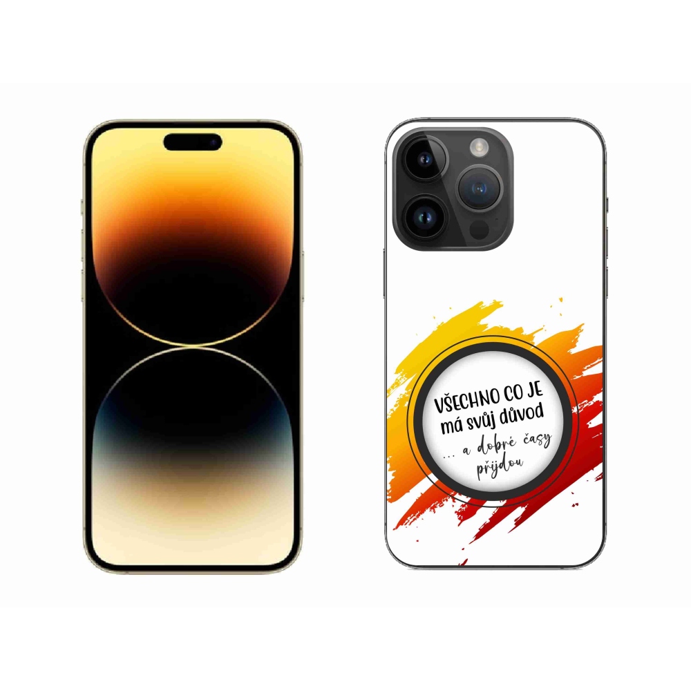 Gelový kryt mmCase na iPhone 14 Pro Max 6.7 - citát 3 bílé pozadí