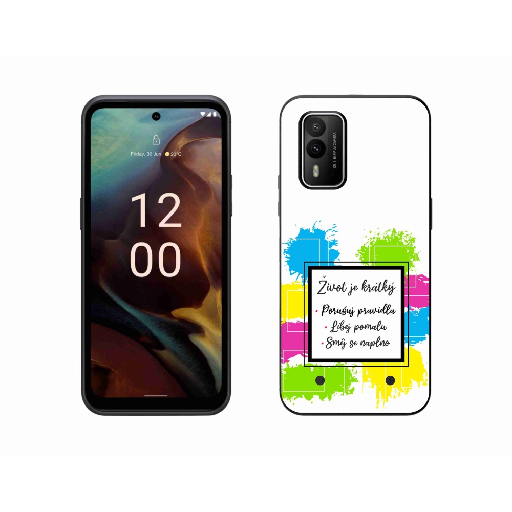 Gelový kryt mmCase na Nokia XR21 - citát 5 bílé pozadí