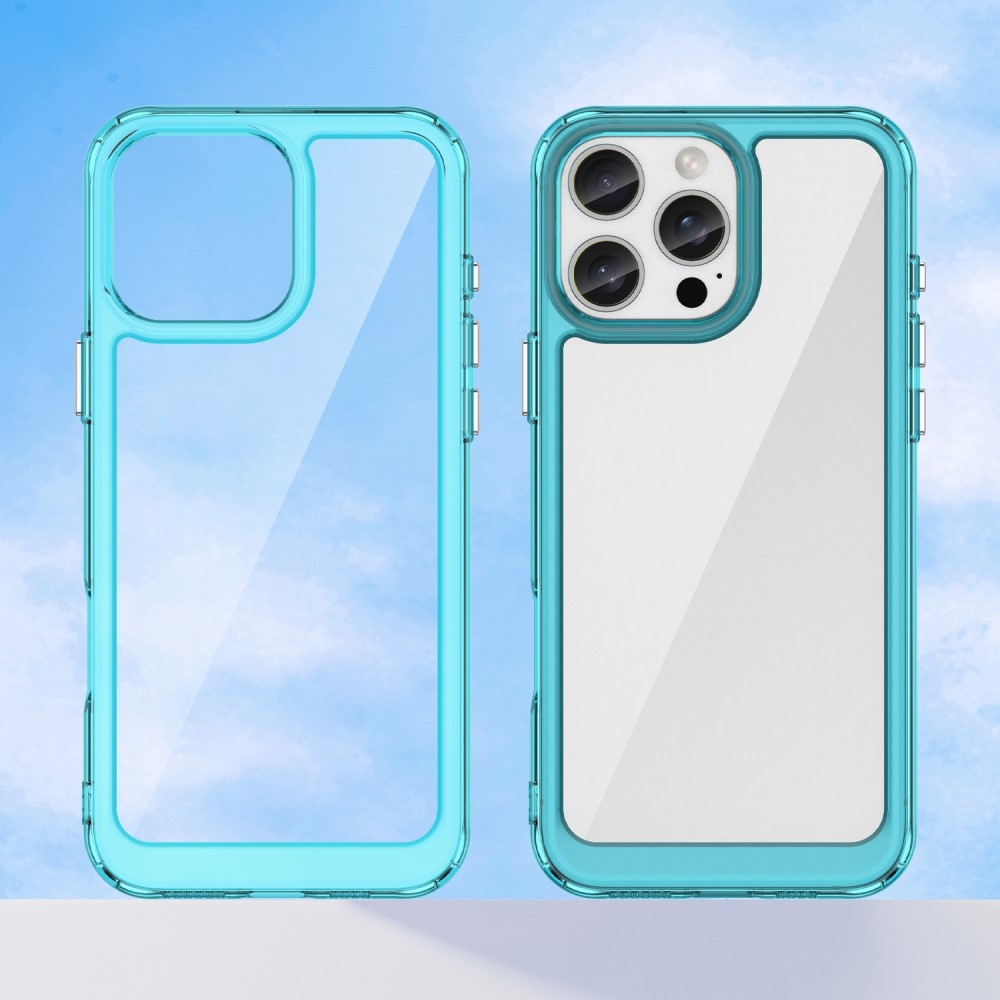 Gelový obal s pevnými zády na iPhone 16 Pro Max - světlemodrý
