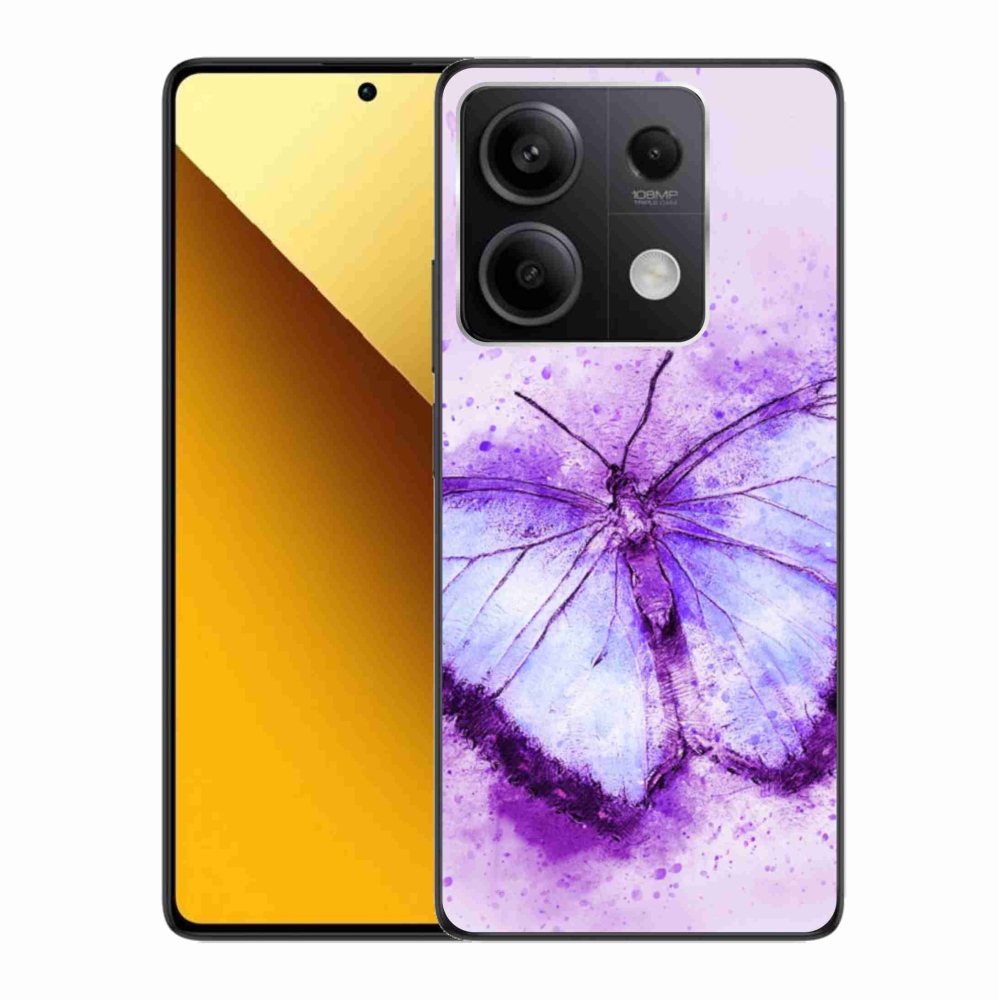 Gelový kryt mmCase na Xiaomi Redmi Note 13 5G - fialový motýl