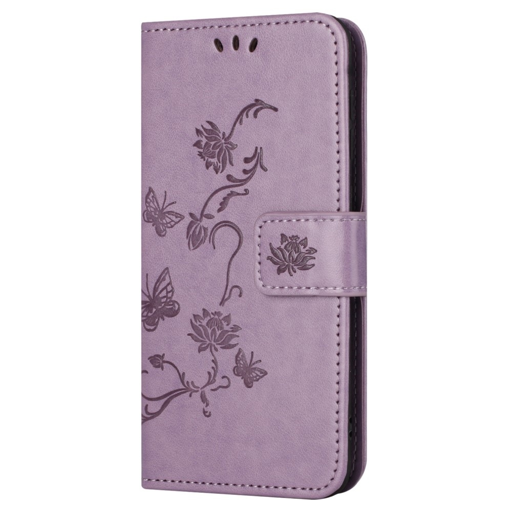 Flower knížkové pouzdro na Xiaomi Redmi 12 4G/5G - světlefialové