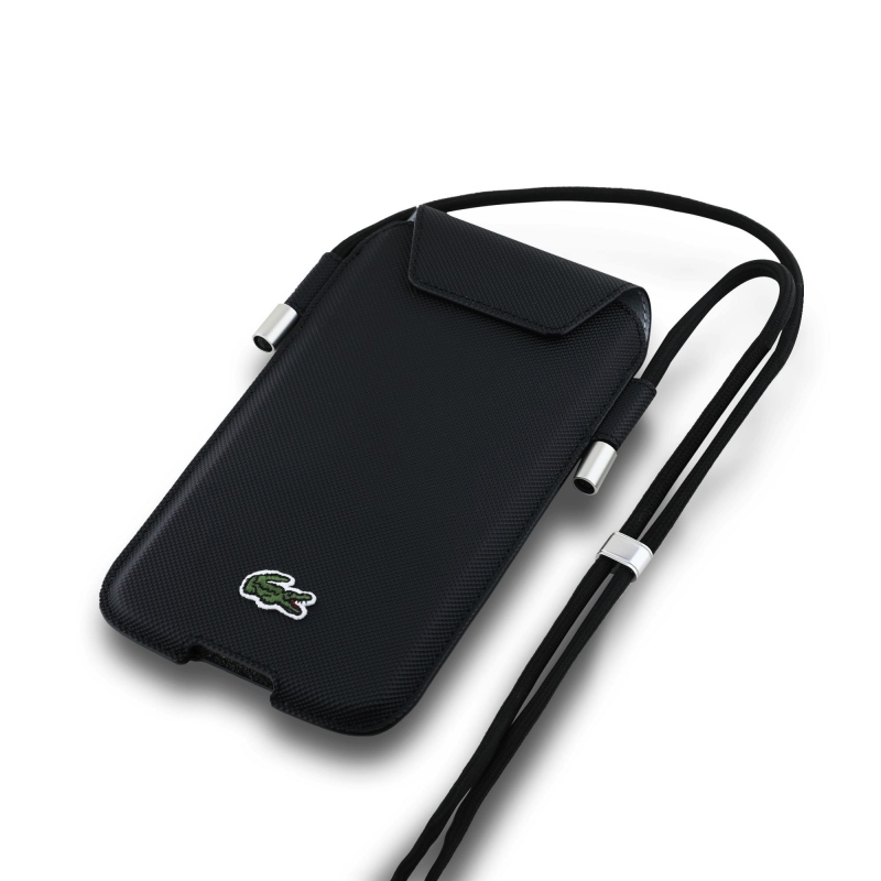 Lacoste PVC Iconic Petit Pique Kapsa na Telefon XL Black