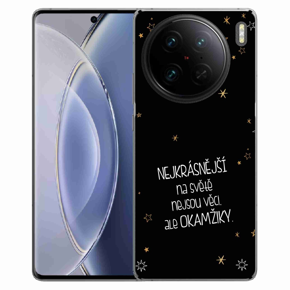 Gelový kryt mmCase na Vivo X90 Pro - citát 4 černé pozadí