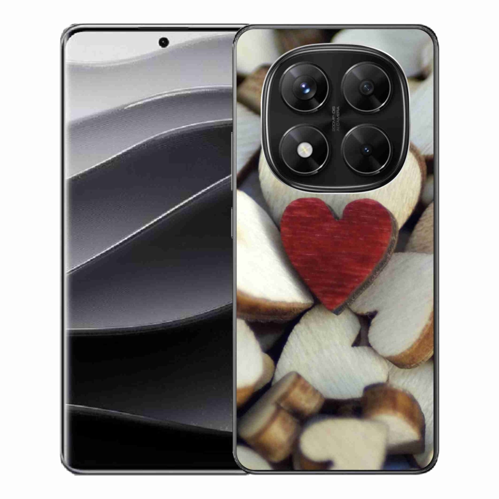Gelový kryt mmCase na Xiaomi Redmi Note 14 Pro 5G/Poco X7 5G - gravírované červené srdce 