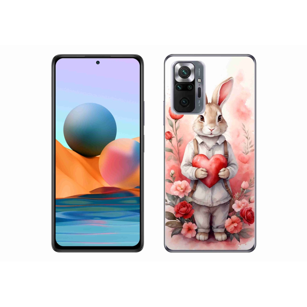 Gelový kryt mmCase na Xiaomi Redmi Note 10 Pro - zajíc se srdíčkem