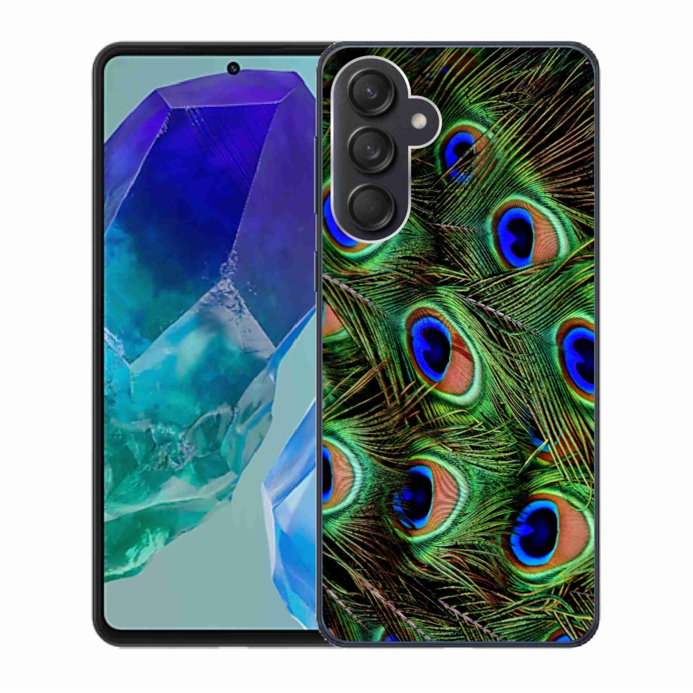 Gelový kryt mmCase na Samsung Galaxy M55 5G - paví peří
