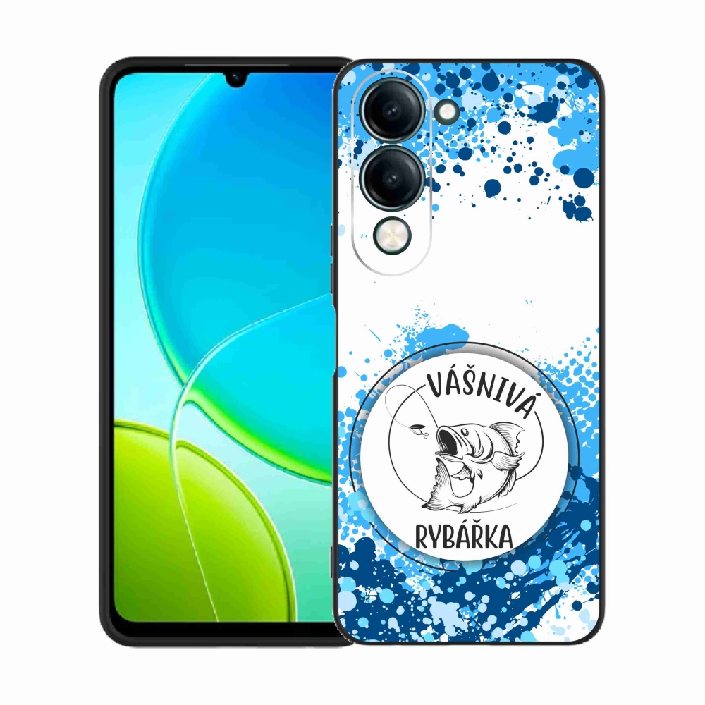 Gelový kryt mmCase na Vivo Y29s 5G - vášnivá rybářka bílé pozadí