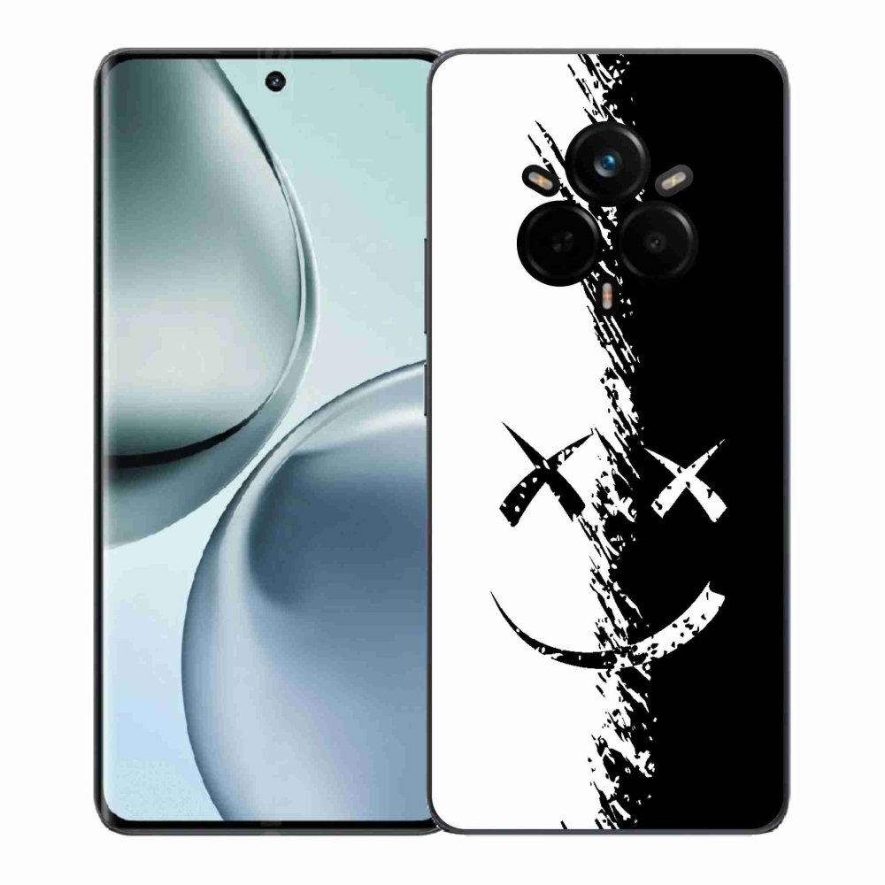 Gelový kryt mmCase na Realme 14 Pro+ 5G - černobílý smajlík