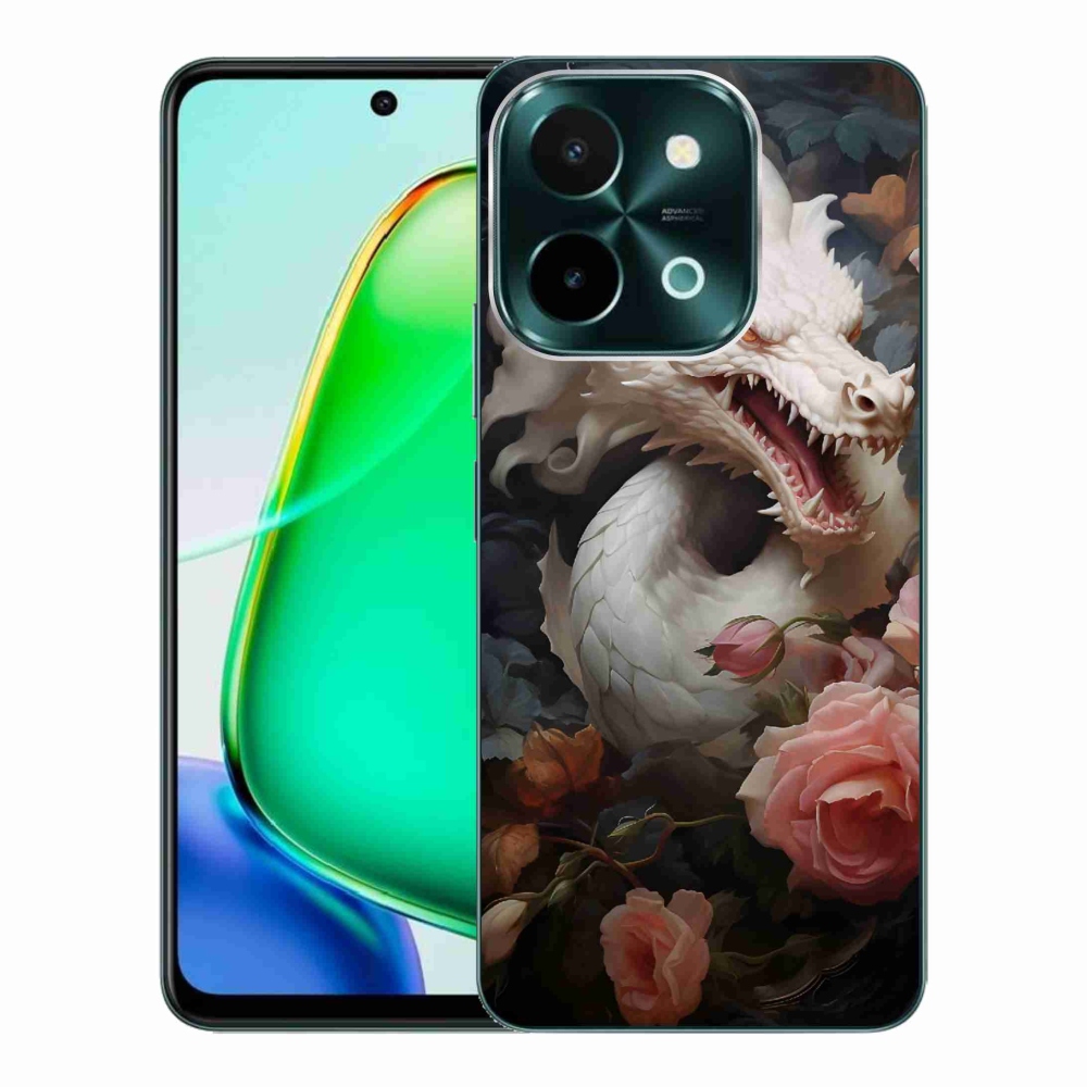 Gelový kryt mmCase na Vivo Y28 - bílý drak