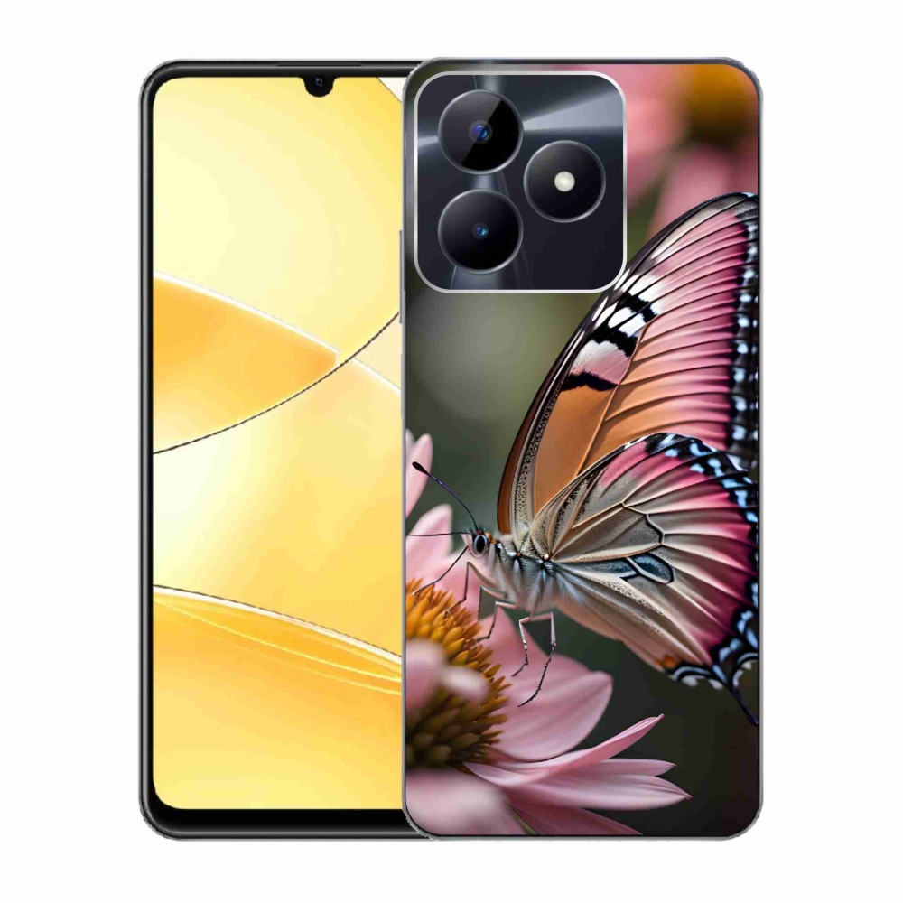 Gelový kryt mmCase na Realme C51/C53 - barevný motýl