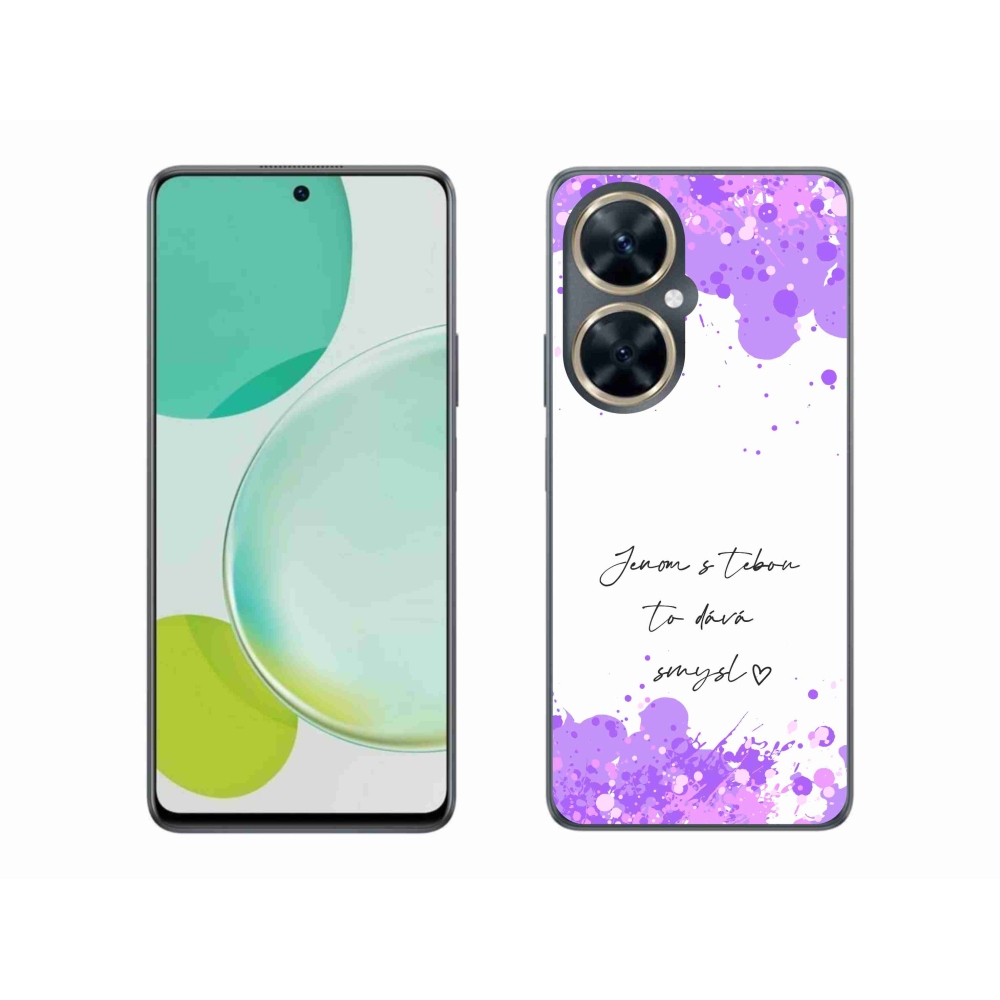 Gelový kryt mmCase na Huawei Nova 11i - zamilovaný text bílé pozadí