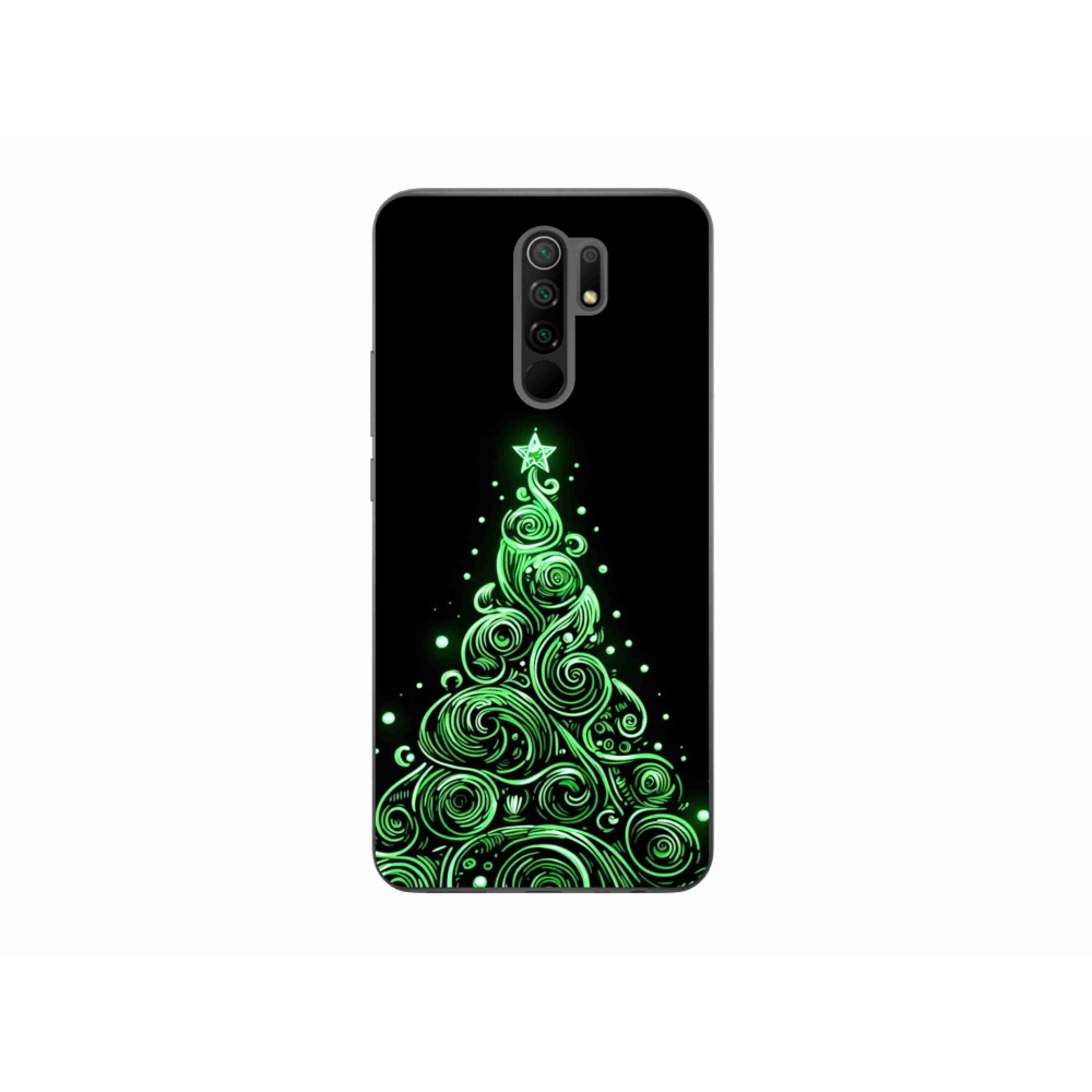 Gelový kryt mmCase na Xiaomi Redmi 9 - neonový vánoční stromek 3