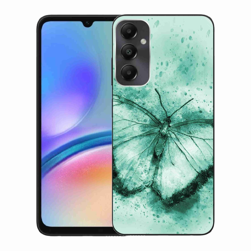 Gelový obal mmCase na Samsung Galaxy A05s - zelený motýl