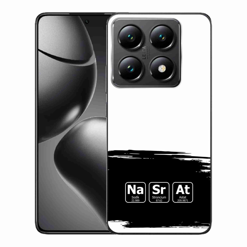 Gelový kryt mmCase na Xiaomi 14T Pro - chemické prvky černobílé pozadí