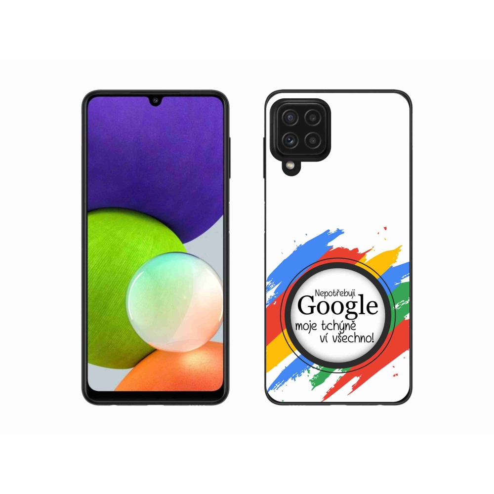 Gelový kryt mmCase na Samsung Galaxy A22 4G - tchýně ví všechno bílé pozadí