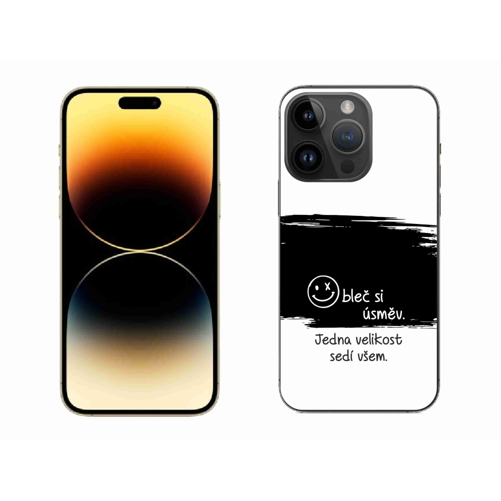 Gelový kryt mmCase na iPhone 14 Pro Max 6.7 - vtipný text 8 černobílé pozadí