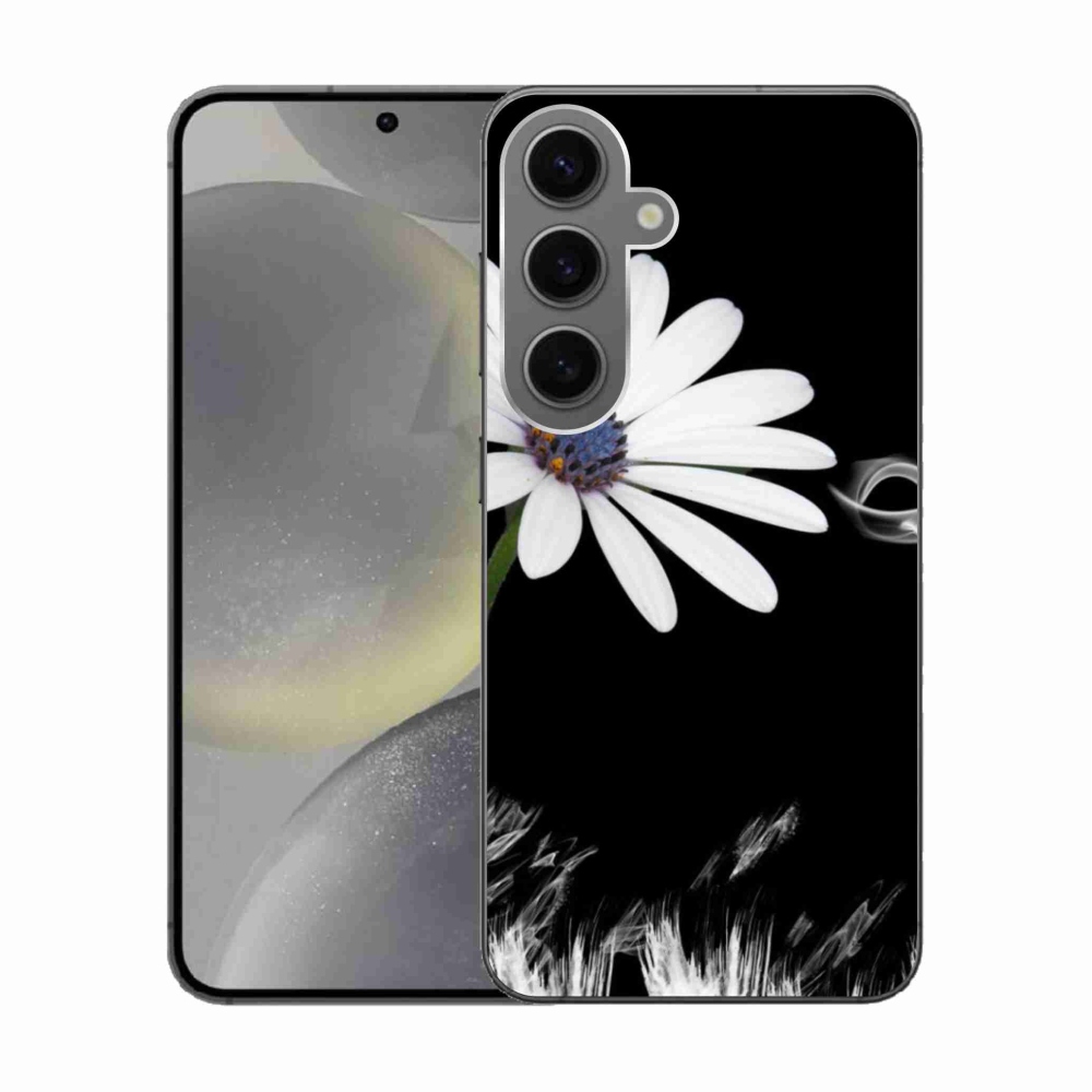 Gelový kryt mmCase na Samsung Galaxy S24 - bílá květina