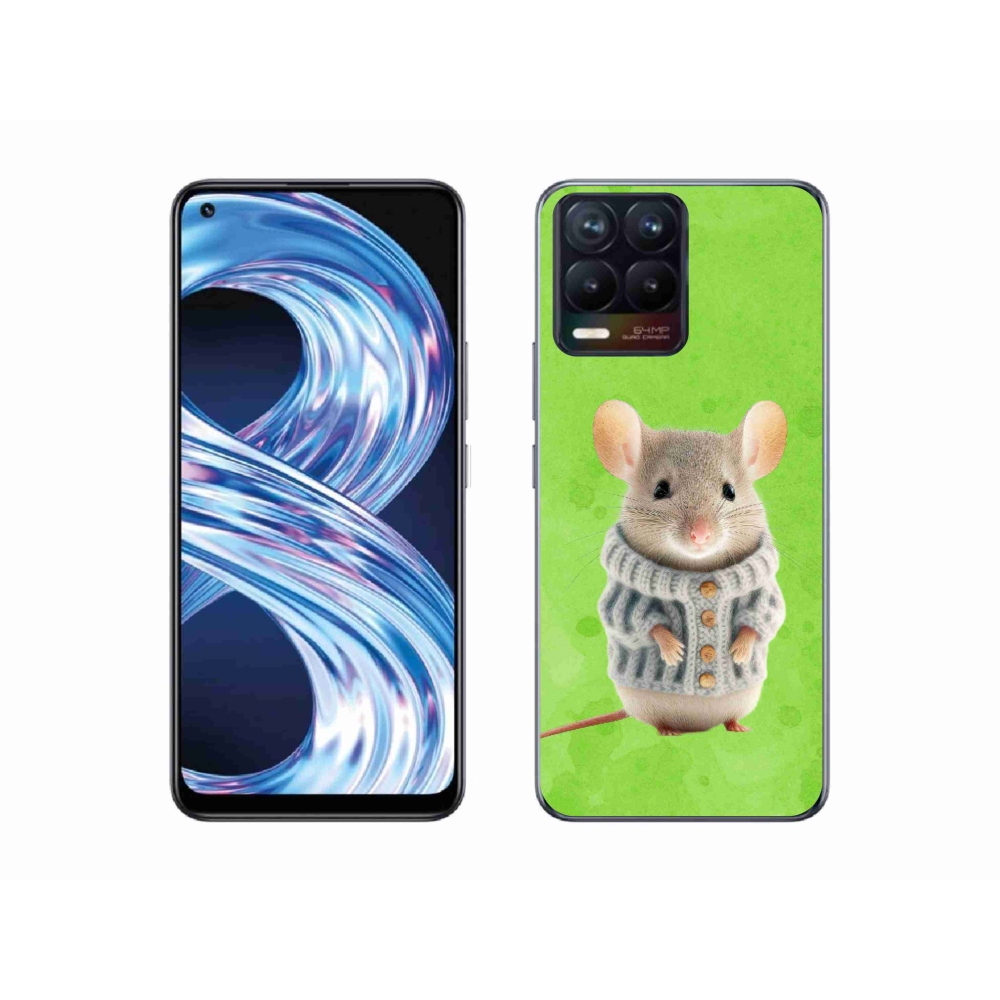 Gelový kryt mmCase na Realme 8 Pro - myška ve svetru