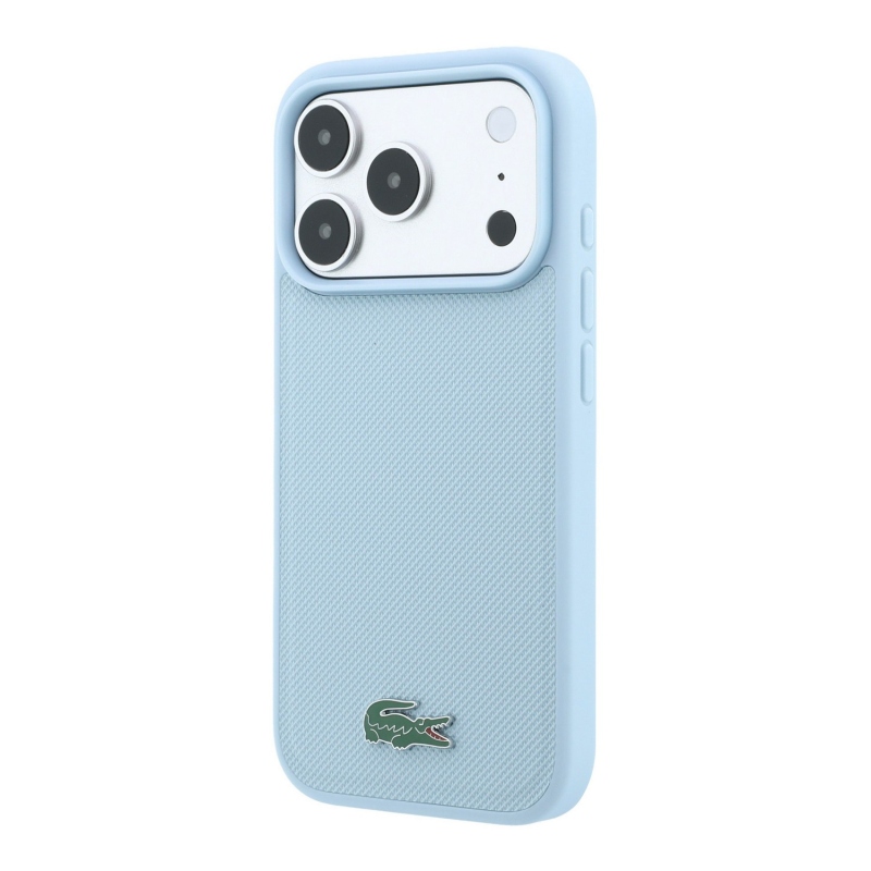 Lacoste PVC Iconic Petit Pique Metal Logo MagSafe Zadní Kryt pro iPhone 18 Pro Max Blue
