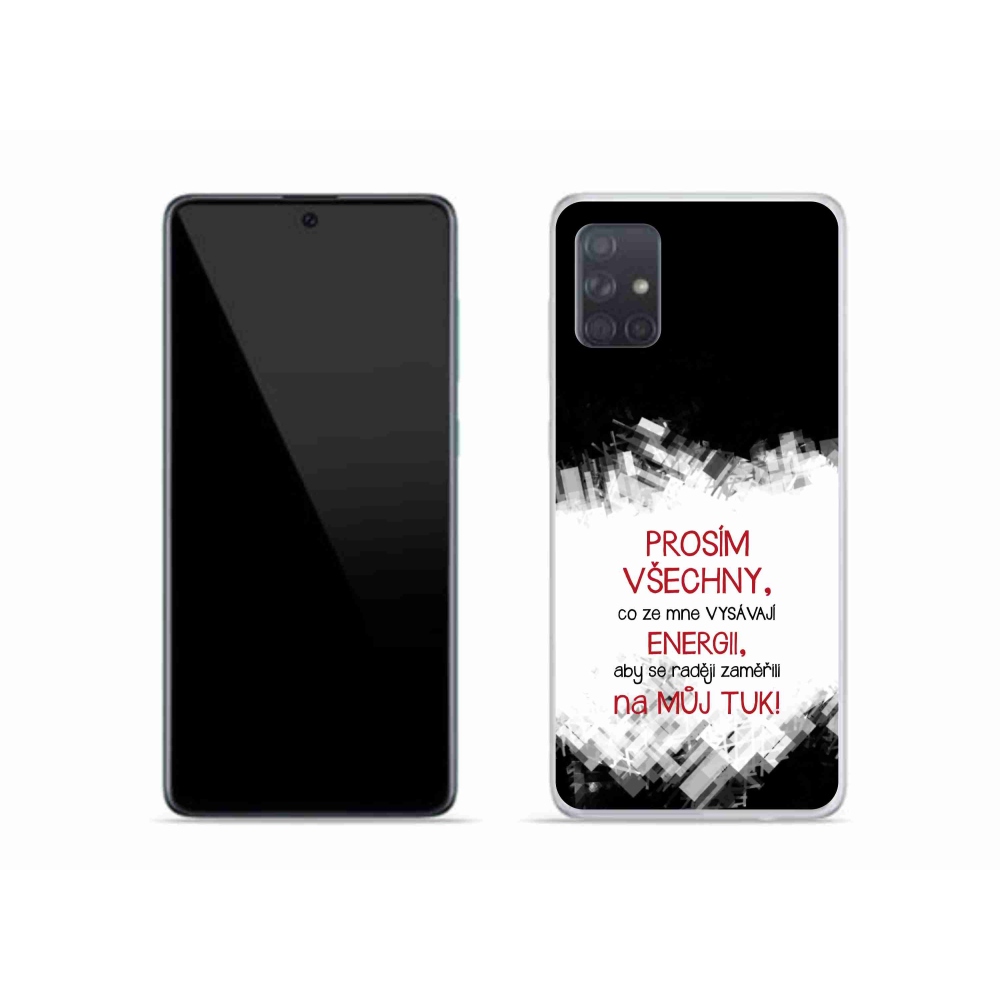 Gelový kryt mmCase na Samsung Galaxy A51 - vtipný text 1 červený