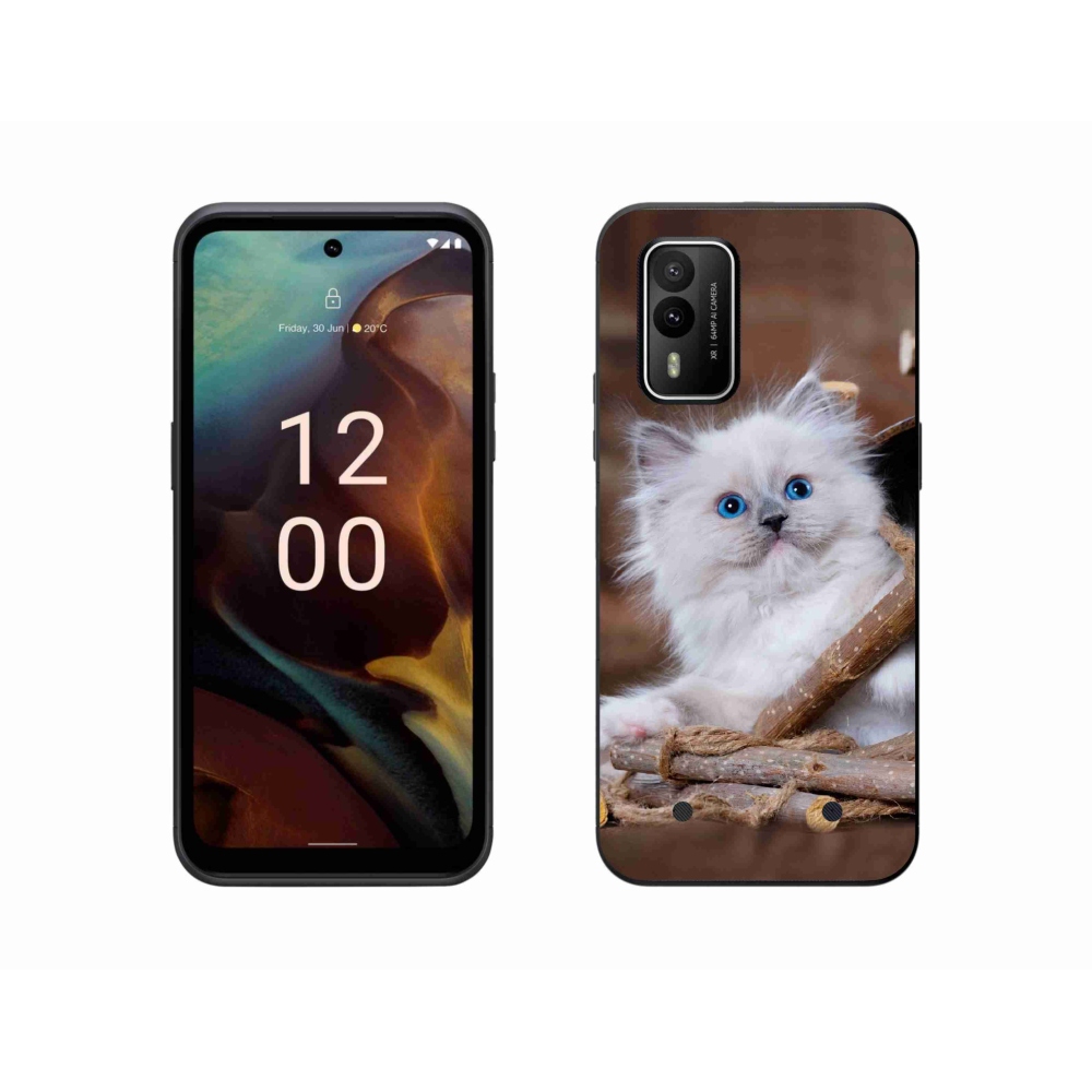 Gelový kryt mmCase na Nokia XR21 - bílé kotě