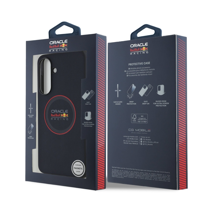 Red Bull PU Leather Red Ring Zadní Kryt pro Samsung Galaxy A56 Navy