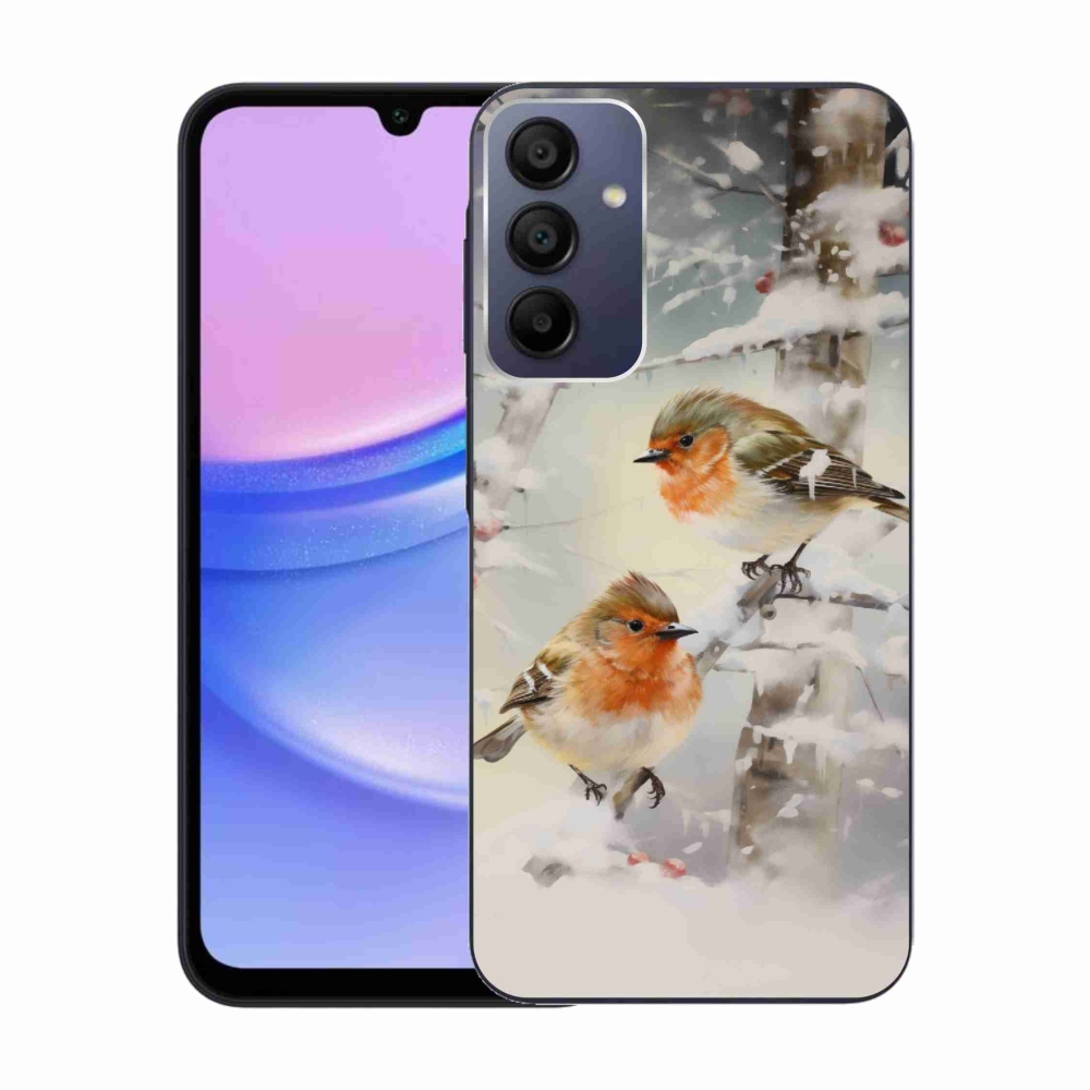 Gelový kryt mmCase na Samsung Galaxy A15 4G/5G - ptáčci v zimě